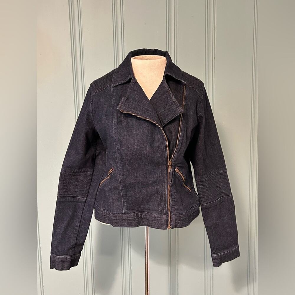 Boden Dark-wash Moto Jean Jacket